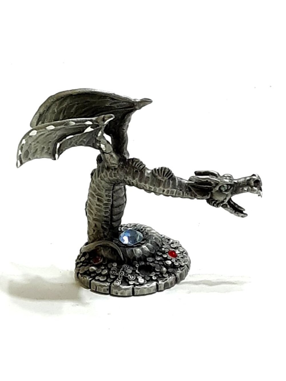 Retired Hudson Pewter Dragon w Gems 1988 Fine Pewter 467 1 D & D Miniature